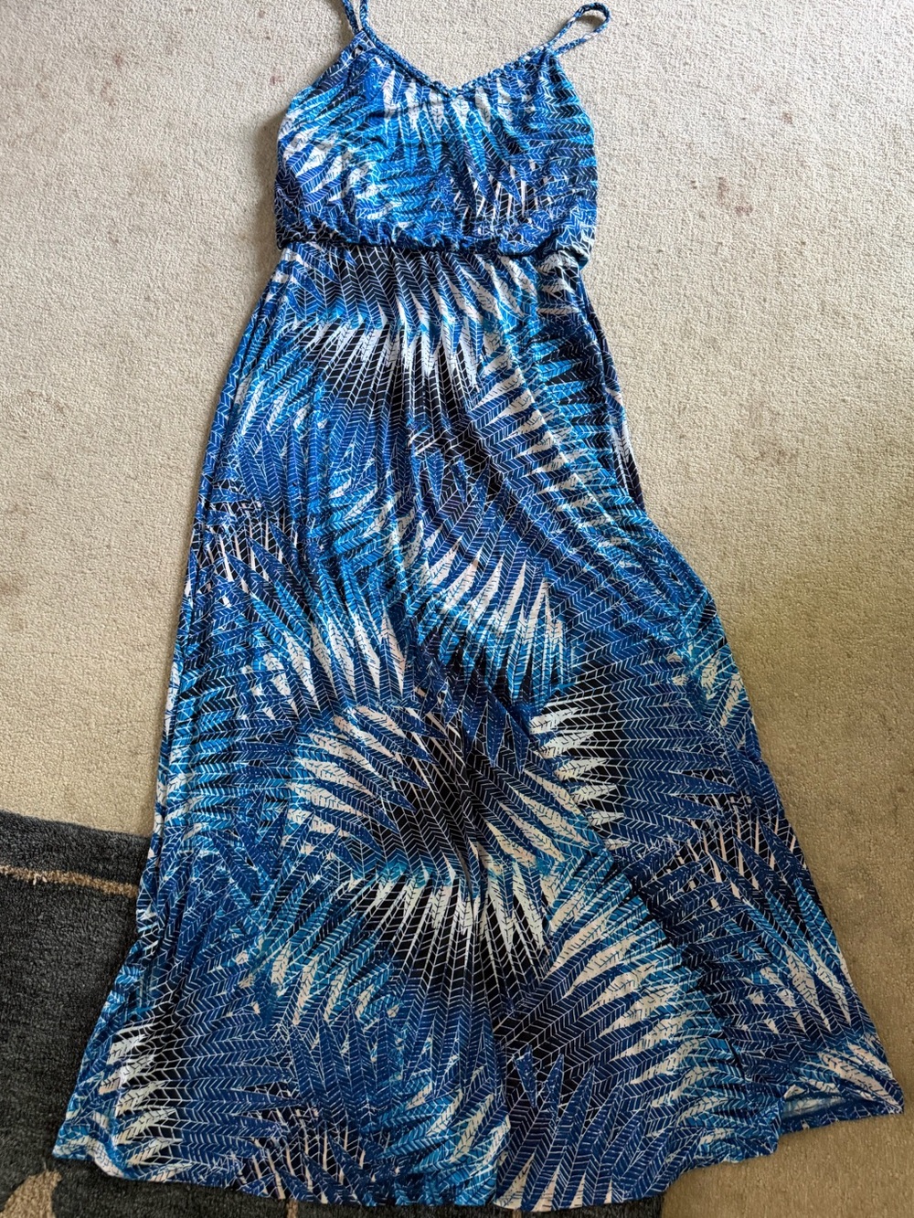 London Times Blue Multi-Print Maxi Dress